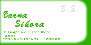 barna sikora business card